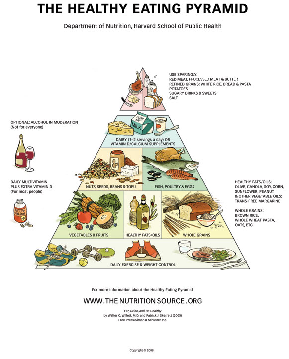 Piramide Alimentare - Harvard healthy eating pyramid