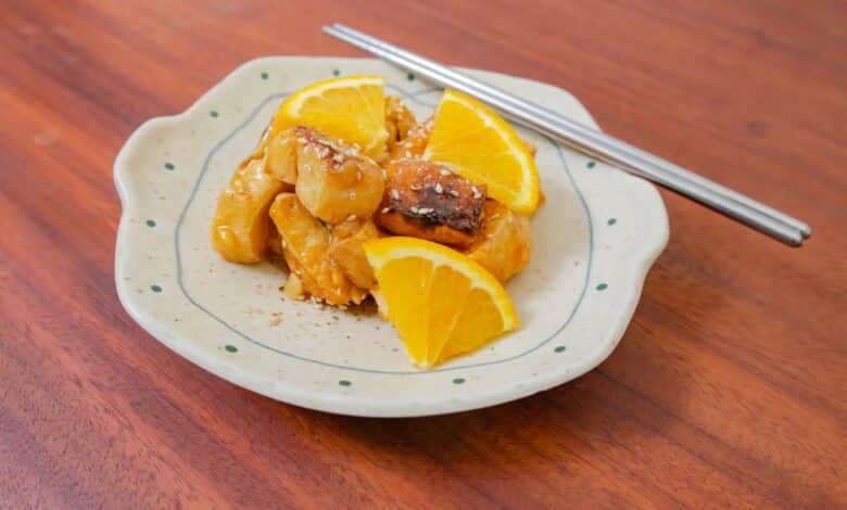 tofu croccante con arancia e zenzero