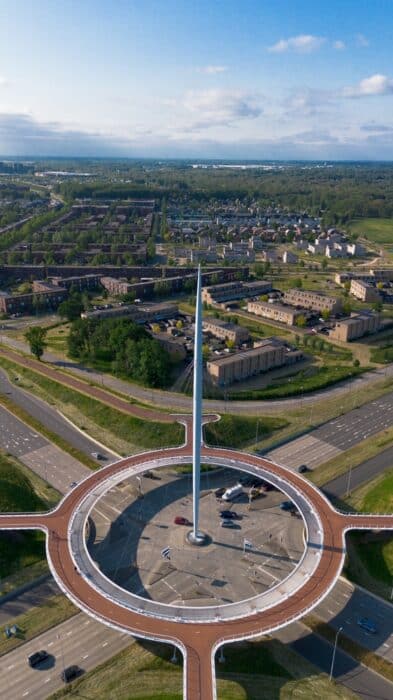 Un incrocio sopraelevato dedicato alle bici in Olanda