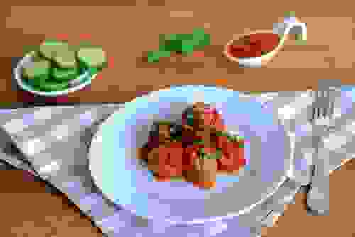 polpettine vegetariane al pomodoro e basilico