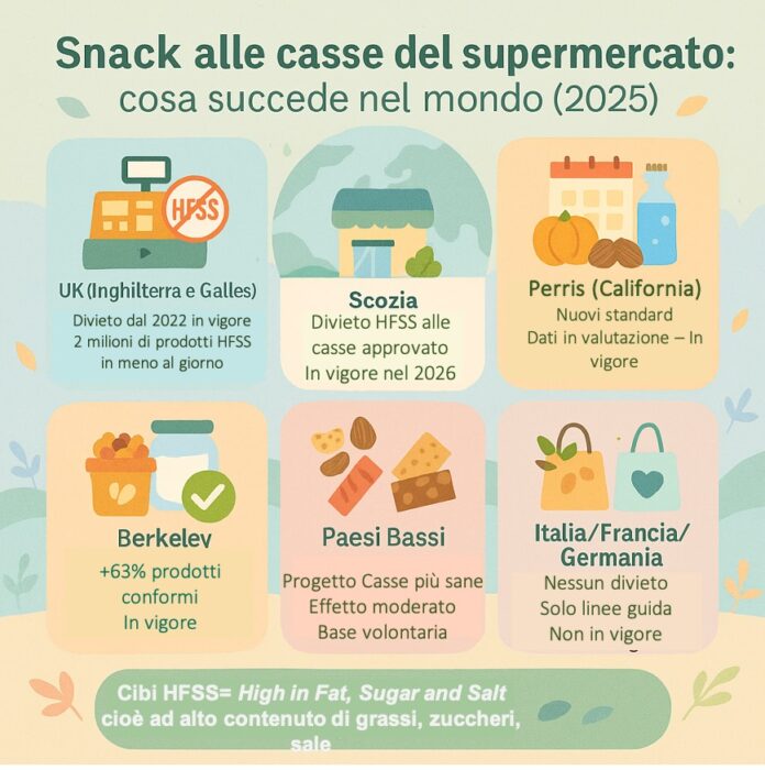 snack alle casse: dove sono vietati e se funziona vendere meno snack per una dieta sana