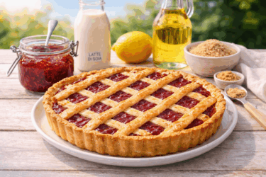 Crostata di fragole senza uova, latte e burro
