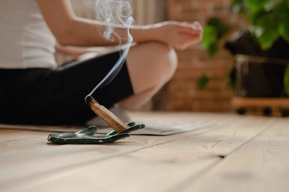 Keramische veegbak, 2-in-1 veegkom, saliehouder, Palo Santo