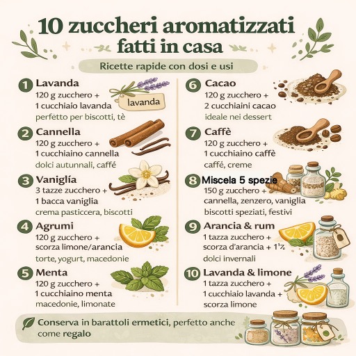 Zucchero aromatizzato fatto in casa: ricette, usi e consigli