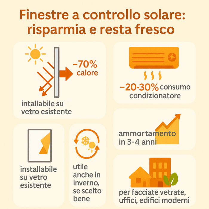 Finestre con pellicole a controllo solare