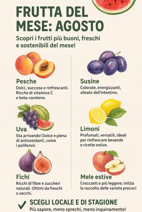 La frutta di stagione di agosto