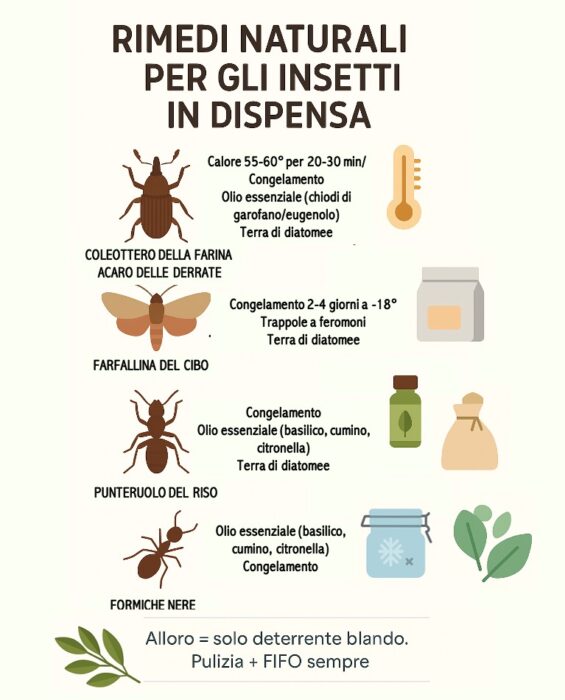 Rimedi naturali contro gli insetti della dispensa