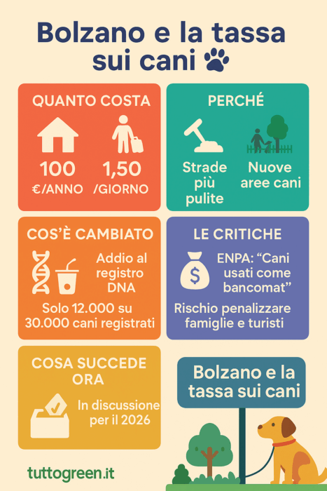 Bolzano vuole tassare i cani: cosa cambia per residenti e turisti
