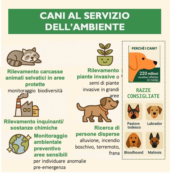 I cani addestrati per ricerca ambientale