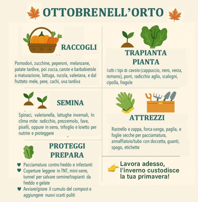 Cosa fare nell’orto a ottobre