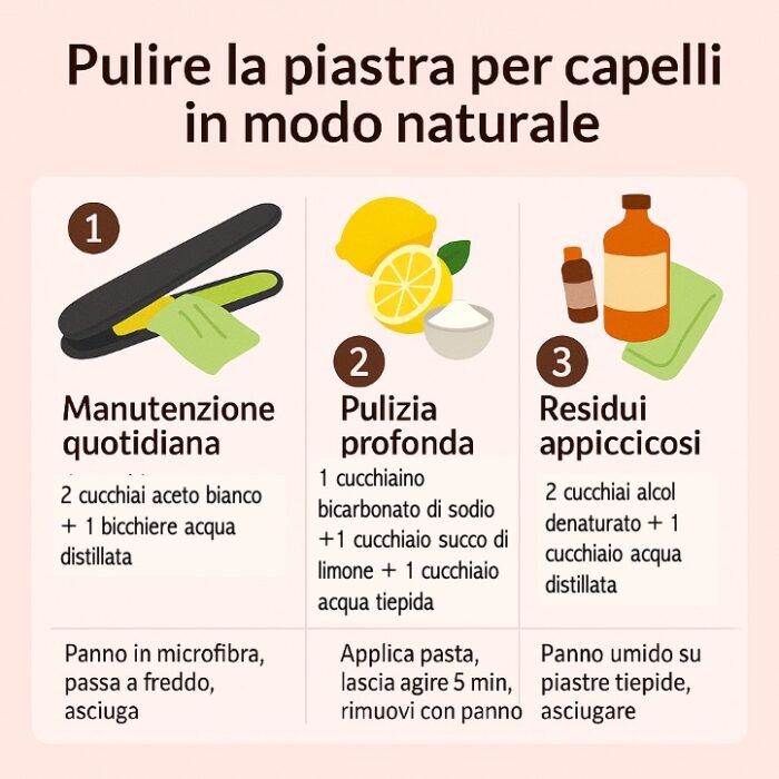 Come pulire la piastra per capelli in modo naturale