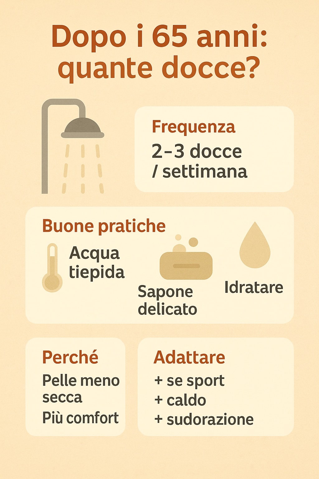 🚿 Dopo i 65 anni, quante docce servono davvero?