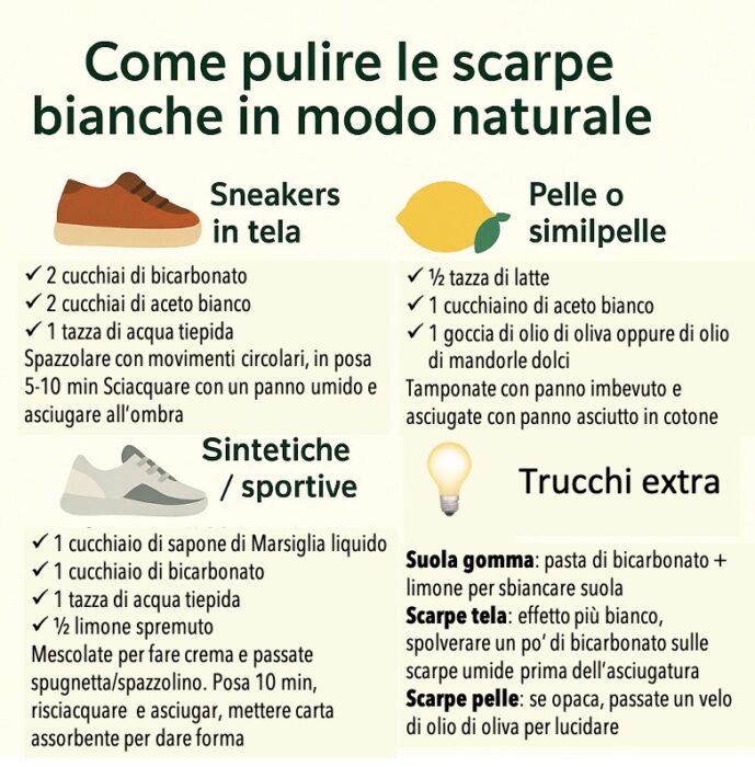 Come pulire le scarpe bianche con metodi naturali (e farle tornare come nuove!)
