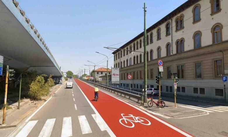 nuova ciclabile alla Ghisolfa