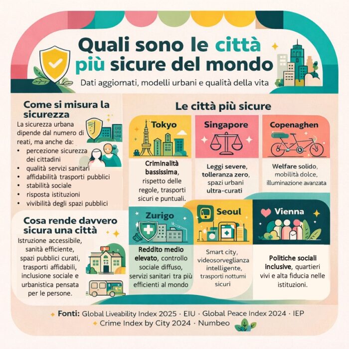 Le città più sicure del mondo tra le più popolose