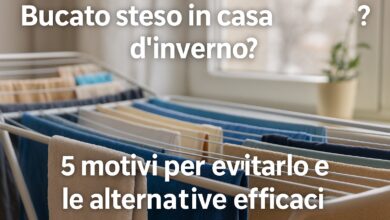 Bucato steso in casa d'inverno