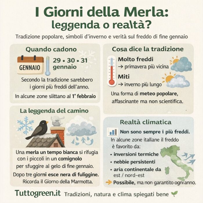 Cosa sono i Giorni della Merla e perché questa tradizione 