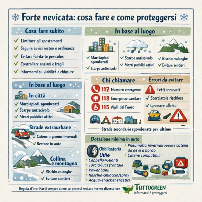 Cosa fare in caso di Forte nevicata: cosa fare davvero per proteggersi per proteggersi 