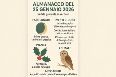 Almanacco del 25 gennaio 2026
