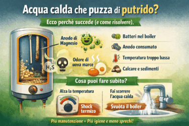 Perché l’acqua calda puzza di putrido? Il motivo è nel boiler (e si risolve così)