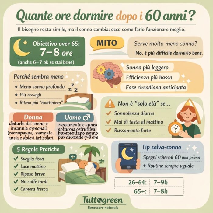 Quante ore bisognerebbe dormire over 60 ma sembra sempre meno)