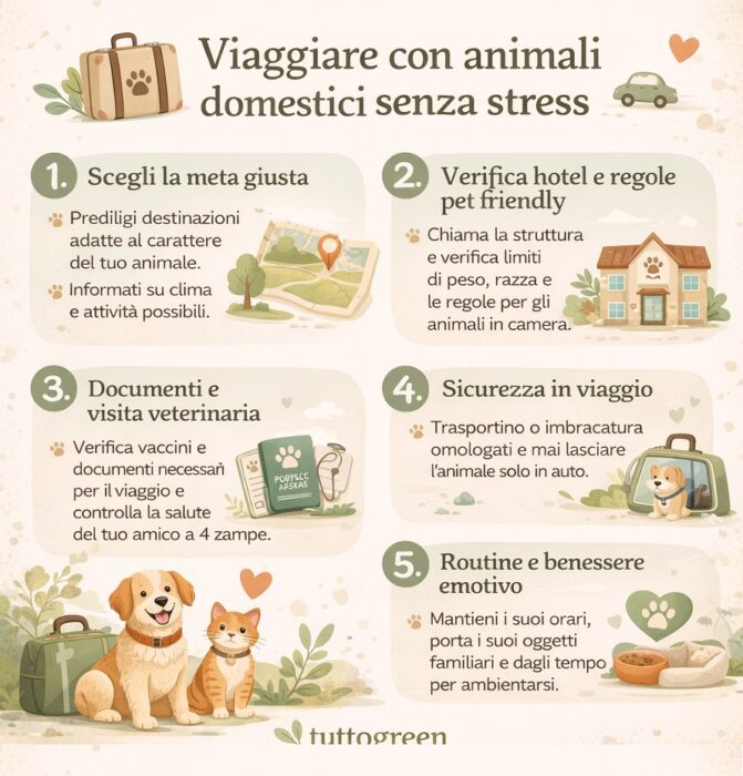 come viaggiare senza stress con cane o gatto