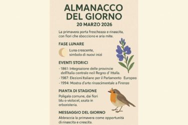 Almanacco del 20 marzo 2026