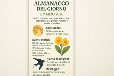 Almanacco del 01 marzo 2026