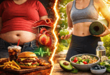 Confronto tra stile di vita sedentario con cibo fast food e alimentazione sana con attività fisica e dieta equilibrata per prevenire il sovrappeso