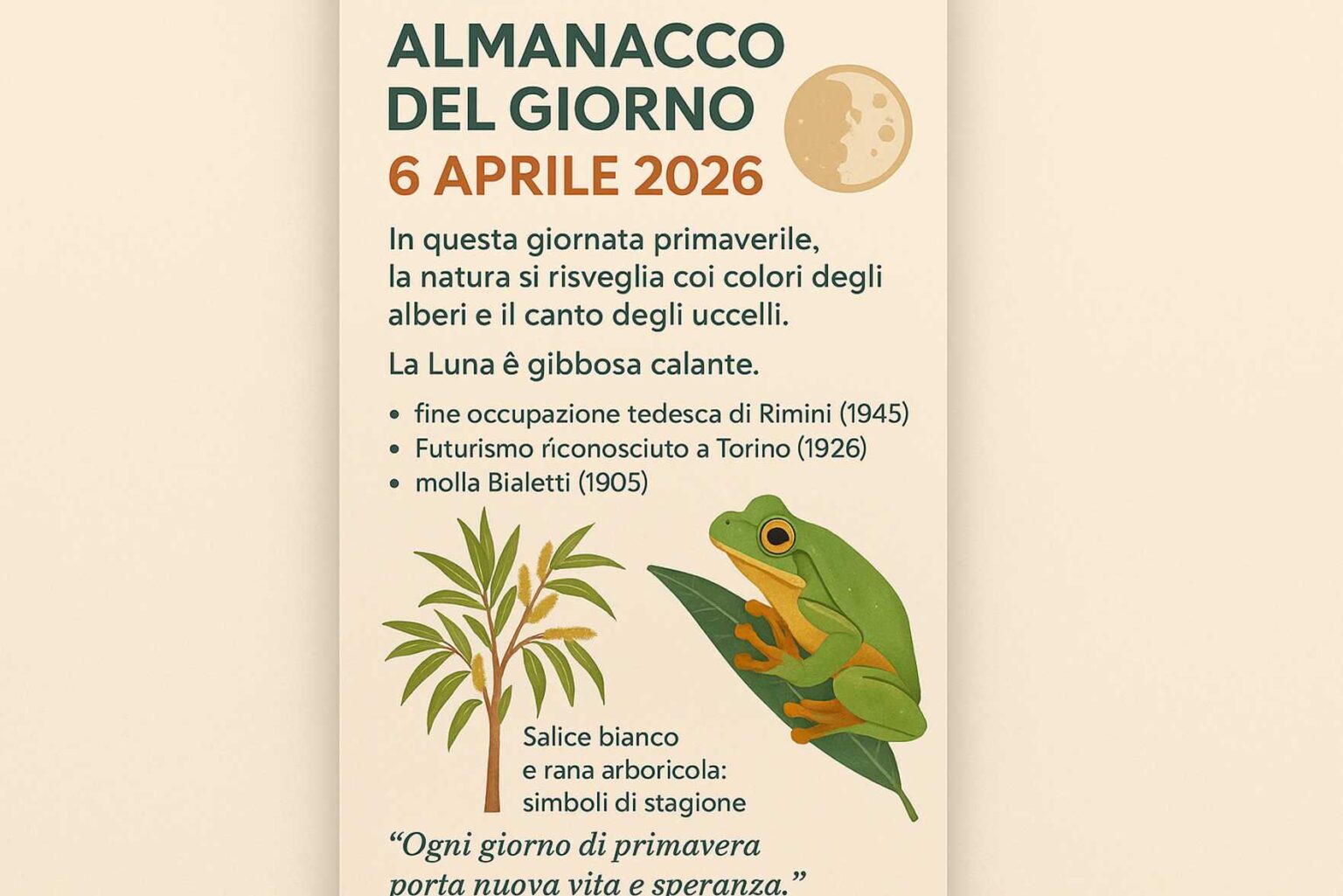 Almanacco del 06 aprile 2026