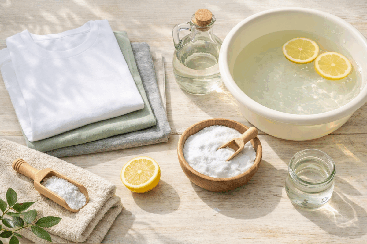 Vestiti puliti con rimedi naturali per eliminare odore di sudore