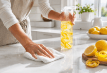 Bucce di limone, arancia e mandarino usate per preparare detergenti naturali fai-da-te per pulire e profumare la casa