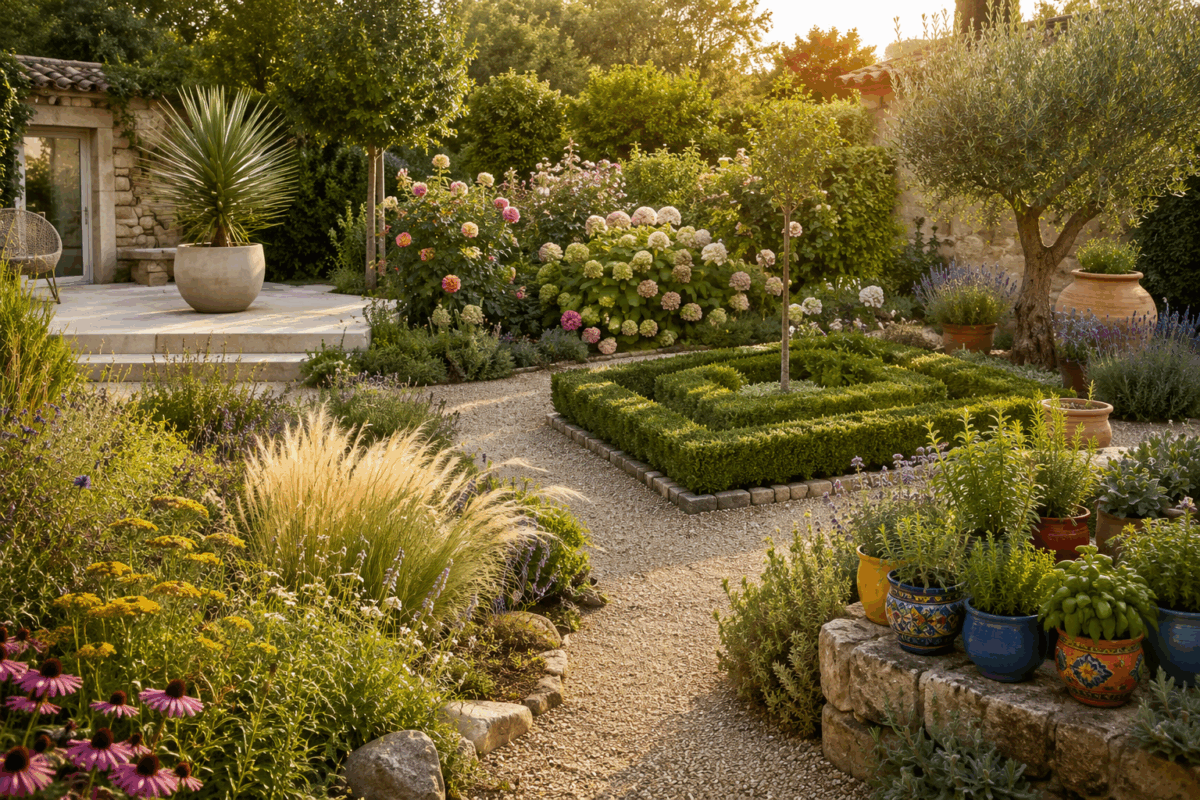 Sei diversi stili di giardino, dal naturalistico al mediterraneo, abbinati alla personalità