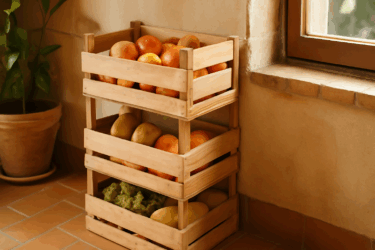 Da cassetta della frutta a mensola da sogno: il lavoretto creativo che insegna ai bambini la magia del riuso