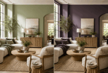 Interno di casa con colori delle pareti pensati per favorire benessere, calma e comfort