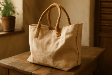 Borsa da mare con sacco di farina riciclato