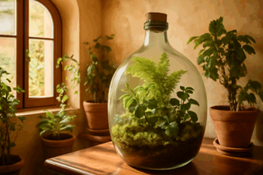 Il giardino in bottiglia che vive da solo dal 1972
