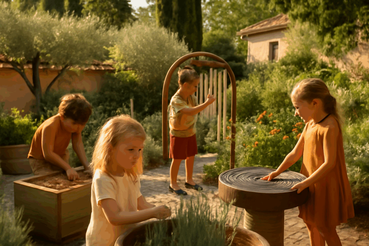 Un giardino sensoriale per bambini con 5 piante stimolanti