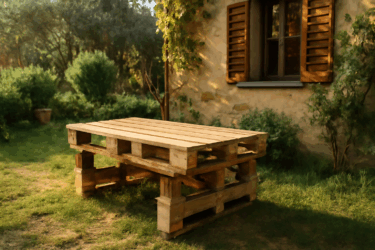 Tavolo da pic-nic con assi di pallet: riciclo creativo