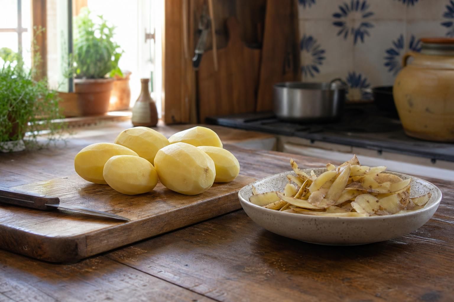 Bucce di patate: 8 usi furbi per non sprecarle tra cucina e balcone