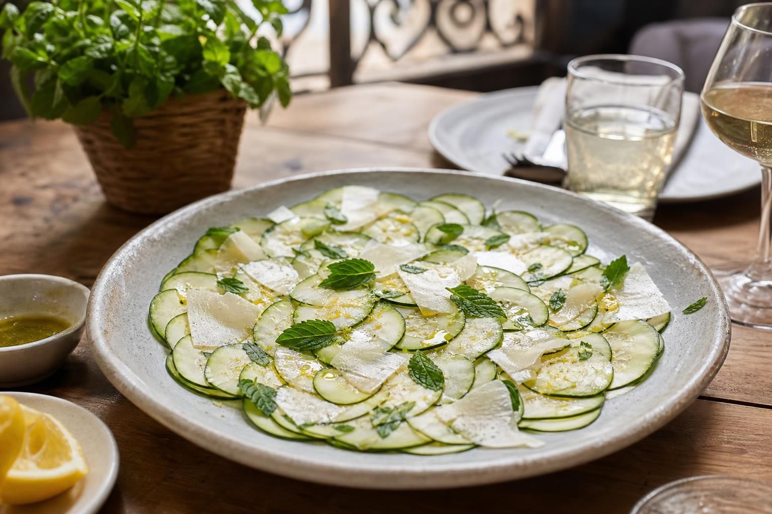 Carpaccio di zucchine crude: il piatto fresco che risolve la cena