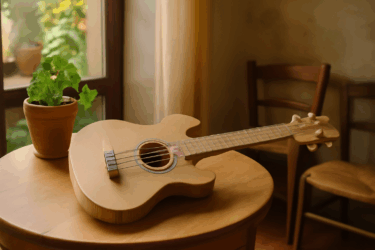 Chitarra elettrica fai da te con cartone e fili