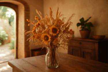 Composizione di fiori secchi estivi: guida fai-da-te