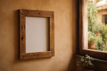 Cornice rustica con legno di pallet: riciclo creativo