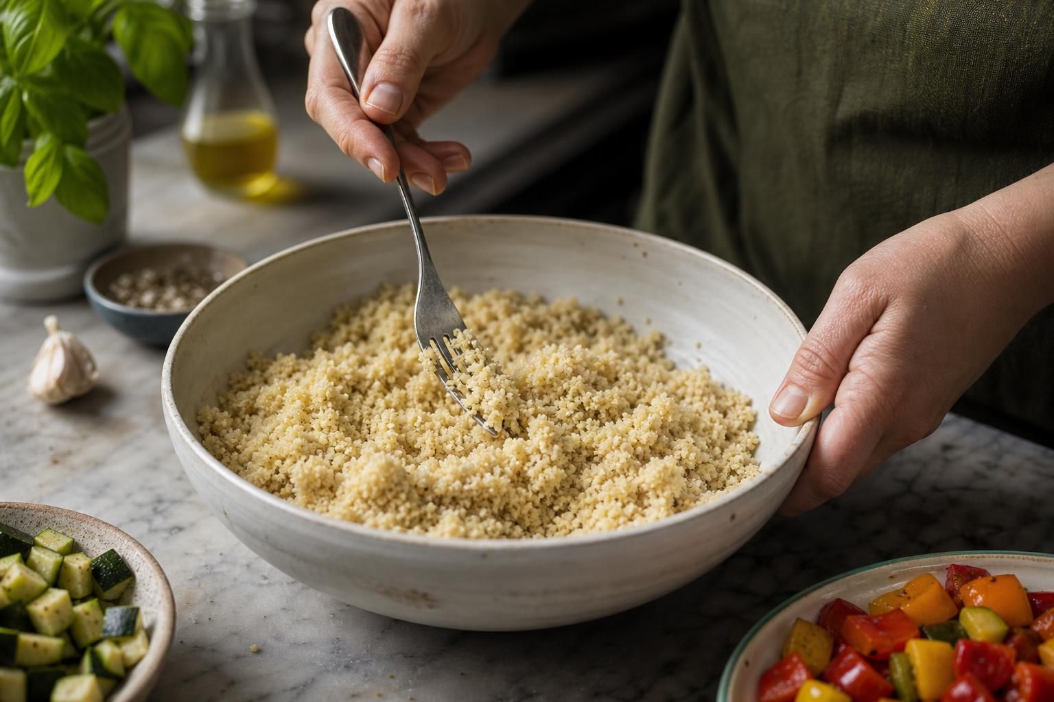Cous cous freddo con verdure: il piatto unico furbo da preparare prima - dettaglio