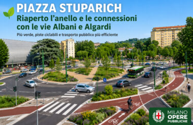 Milano cambia volto: la nuova piazza Stuparich ha più verde e piste ciclabili