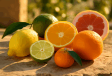 Limoni in vaso sul terrazzo con sole estivo