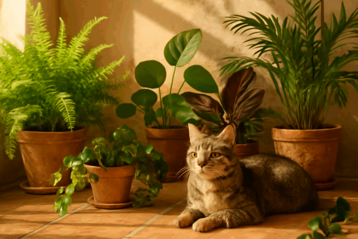 Immagine di piante sicure per i gatti in un ambiente interno