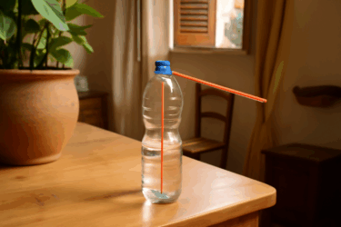 Pistola ad acqua da bottiglia e cannuccia: riciclo creativo