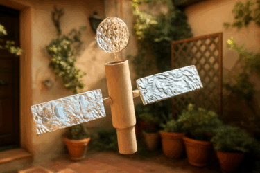 Satellite spaziale da rotoli e stagnola